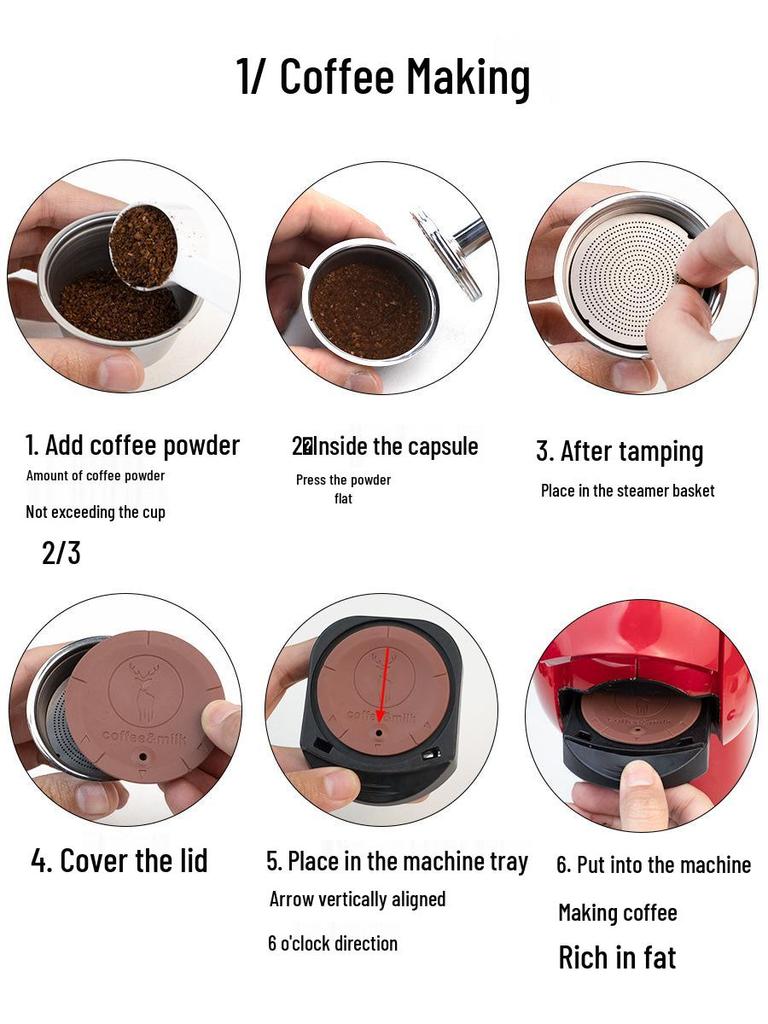 Dual-Use Stainless Steel Coffee Capsule for Nespresso DOLCEGUSTO: Compatible with Coffee and Milk Foam