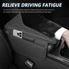 Car Armrest Box Pad Height Increasing Cushion Soft Nappa Leather Storage Bag for Vehicle
