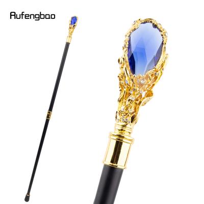 Bengala azul diamante dourada bengala decorativa fashion bengala cavalheiro elegante cosplay bengala botão báculo 95cm