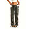 Women's Quick-Dry Color-Block Wide Leg Pants with Elastic Waistband for Sports and Casual Wear