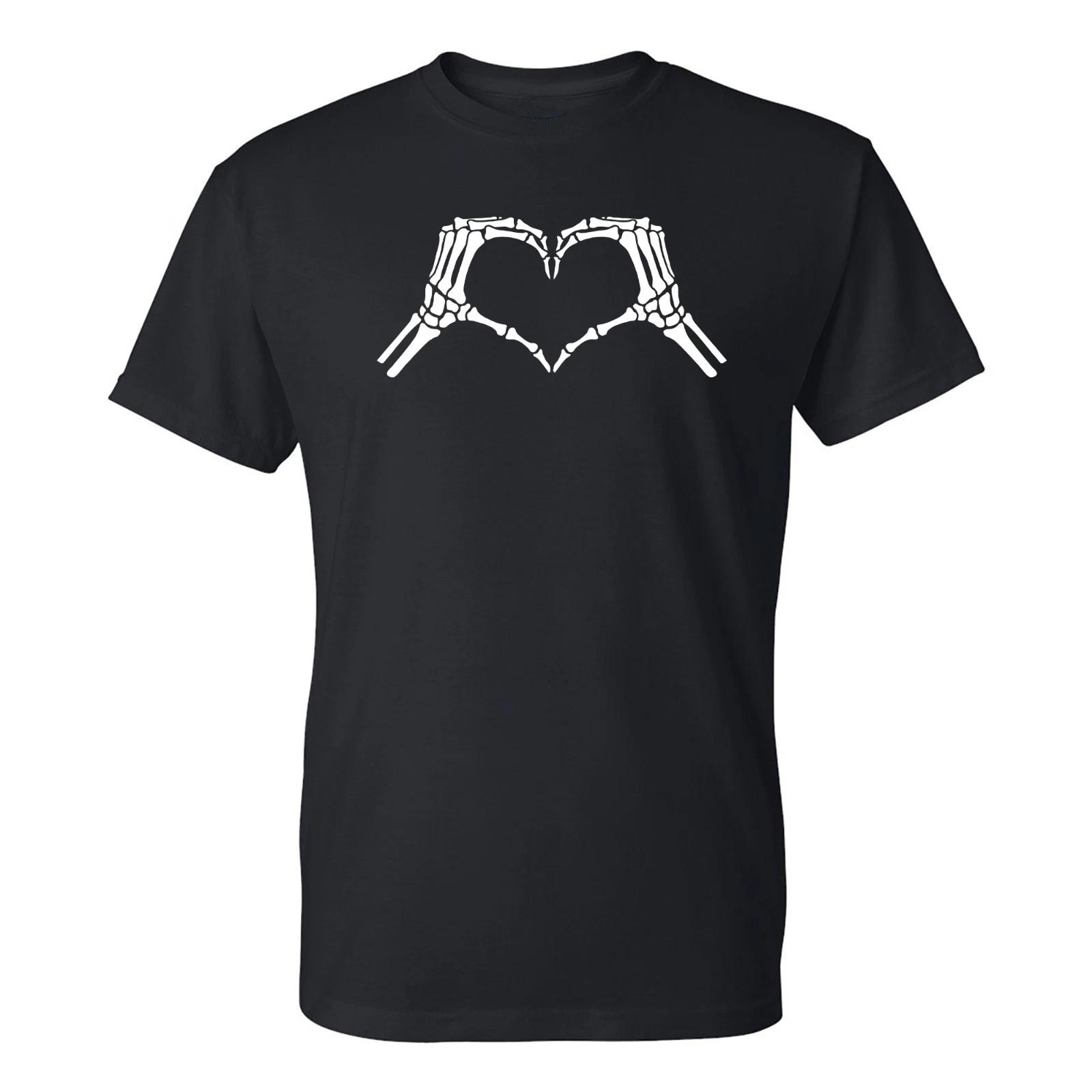 Skeleton Heart Hands - Halloween Spooky Monster T-Shirt M