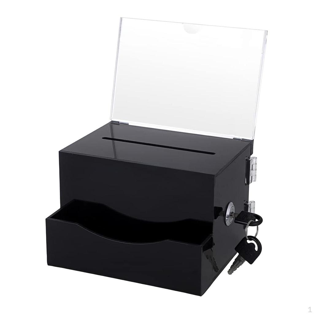 Acrylic Collection Box with Key Lock, Organizer Container, Storage Suggestion, Discreet Function,