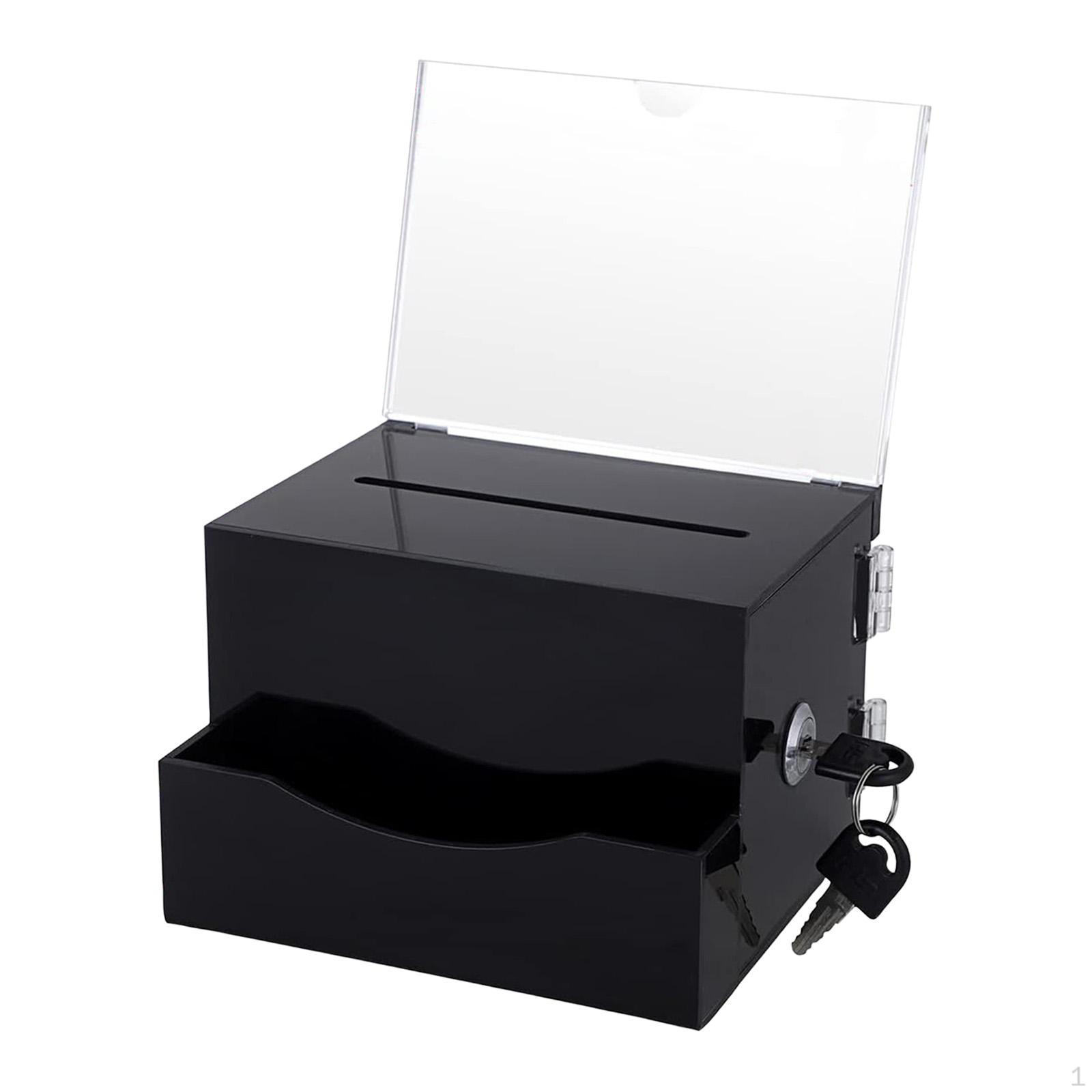 

Acrylic Collection Box with Key Lock, Organizer Container, Storage Suggestion, Discreet Function, 16.3cmx14.3cmx11.2cm