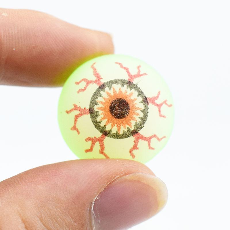 50Pcs Luminous Fake Eyeballs Halloween Eyeball Glow In The Dark Bouncy Ball Decoration Haunted House Home Bar Horror Props