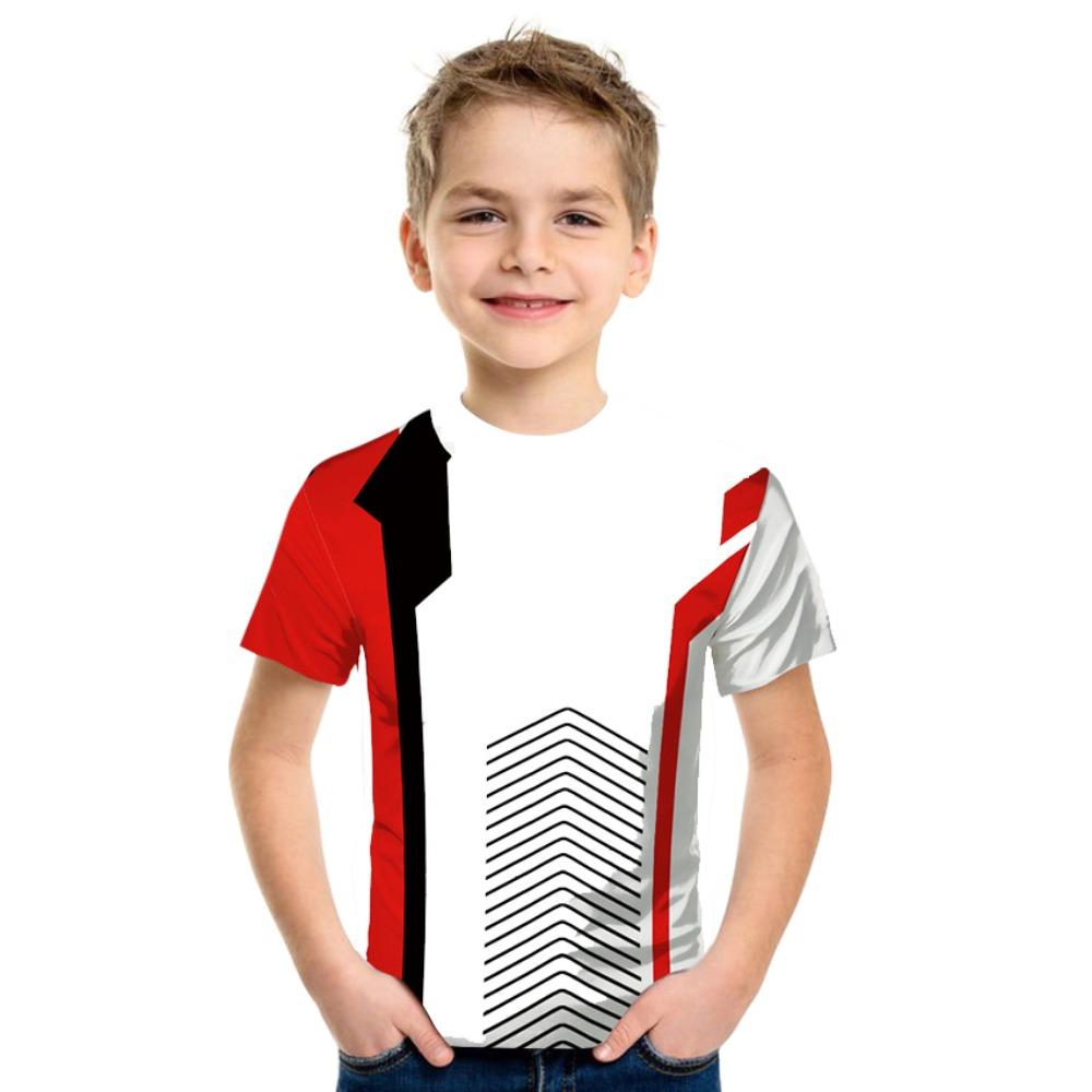 Children's 3D Printed T-shirt, Children's Summer Fashion Casual T-shirt, Boys and Girls' Unisex Children's Sportswear T-shirt Top