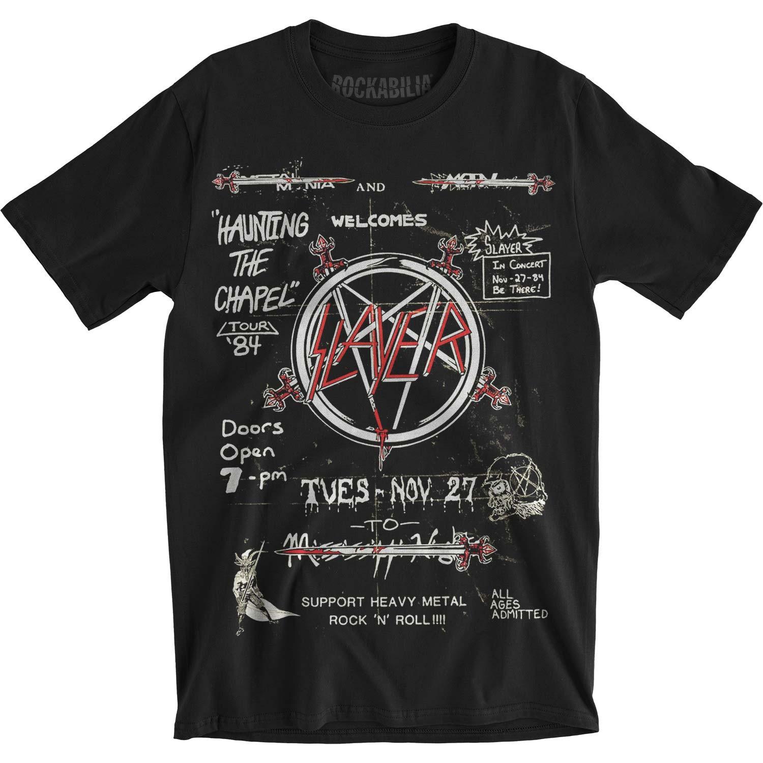 Men s Slayer Haunting 84 Flier Slim Fit T-shirt Large Black 2XL