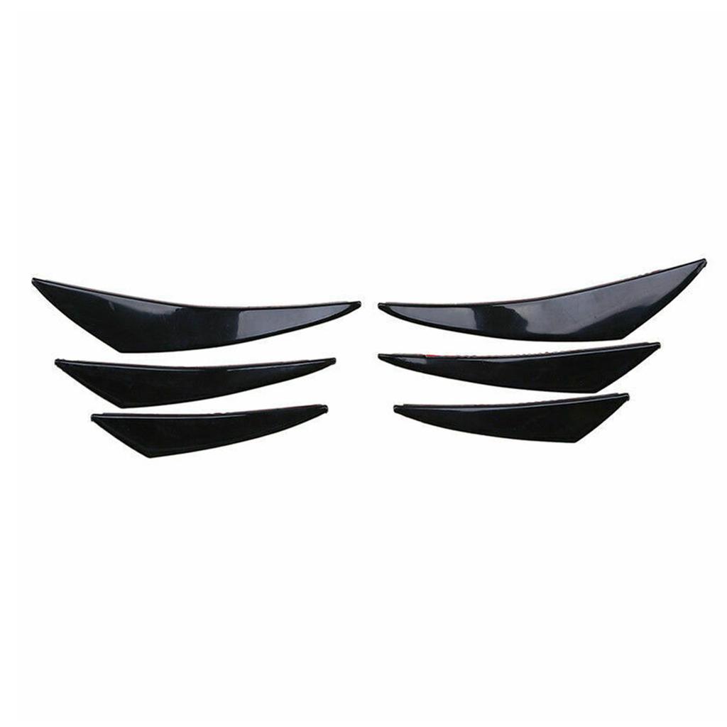 6pcs Universal Gloss Black Car Auto Front Bumper Fins Spoiler Canards Refit