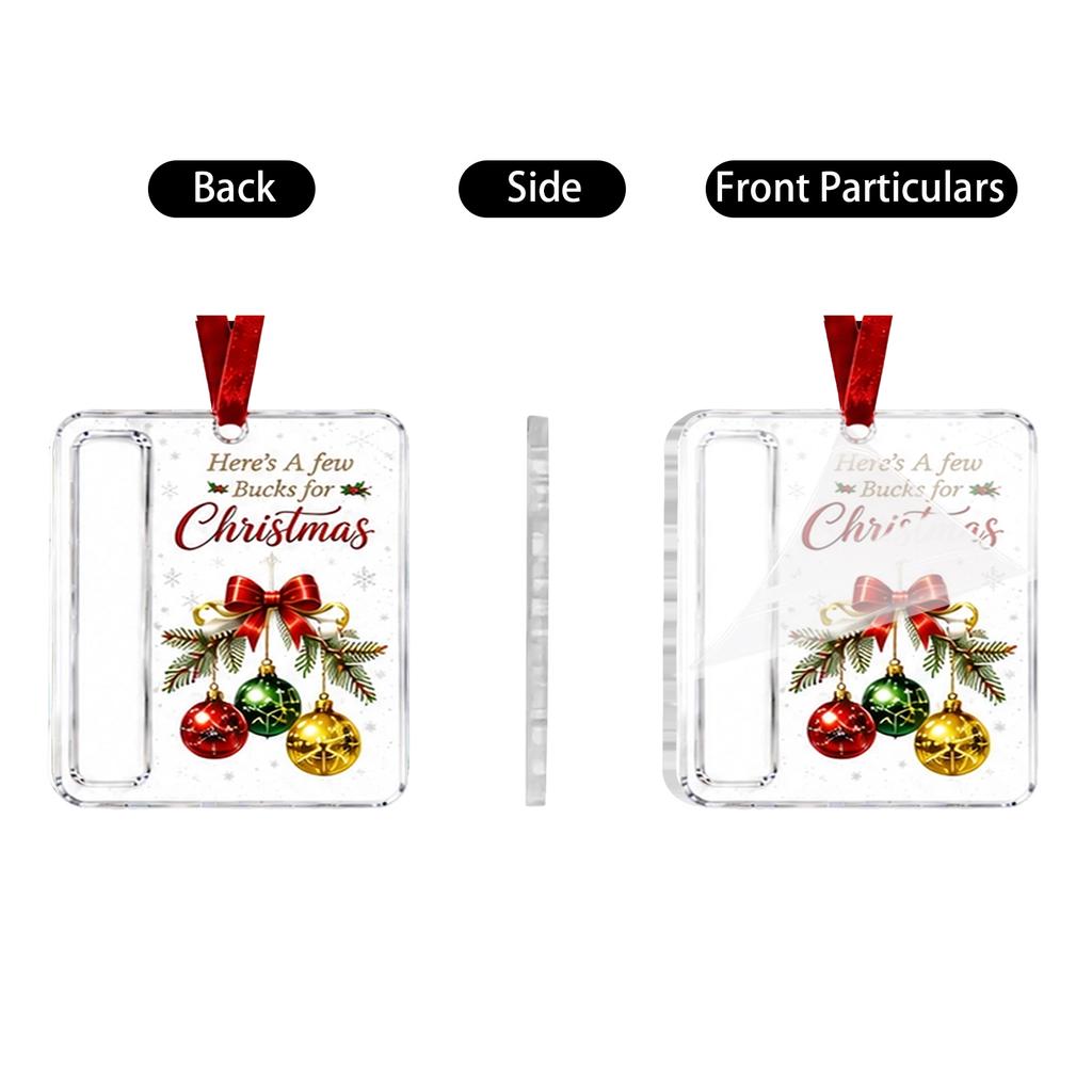 2D Acrylic Christmas Clip Ornament Holder Hanging Pendant Set