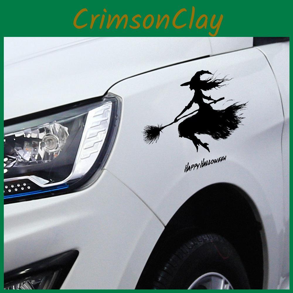 Broom Black Halloween Riding Witch Decoration Paste Painting For Wall And Car