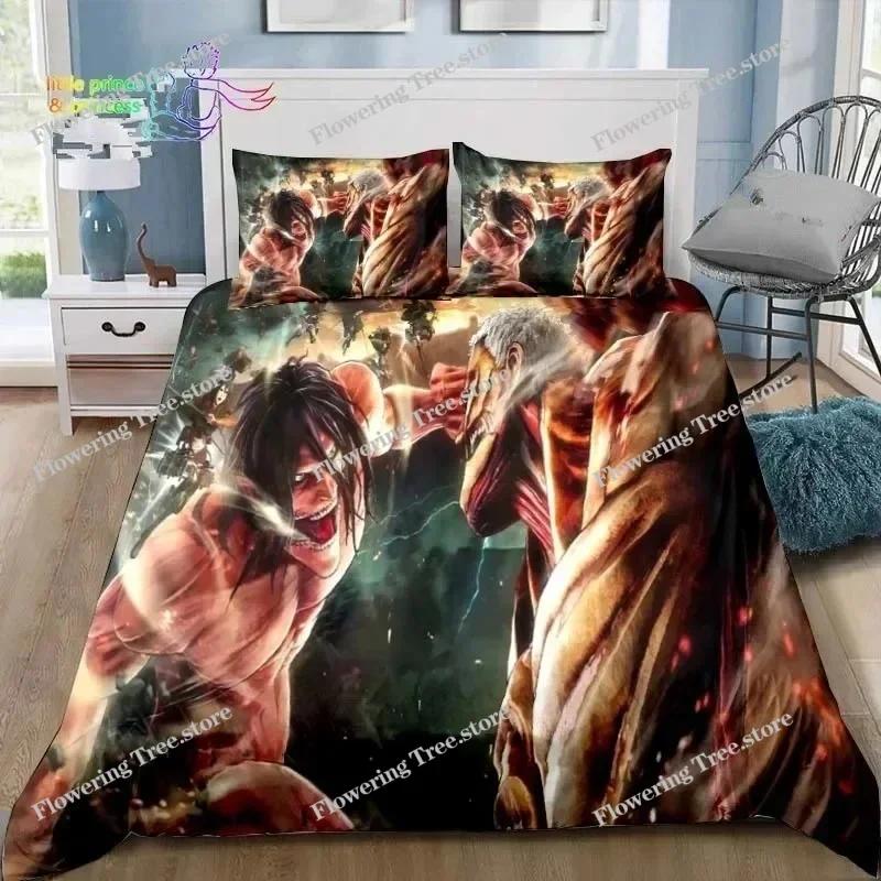 Anime Attack on Titan 3D Print Bedding Set Single Twin Full Queen King Size Bed Set Adult Kid Bedroom Bedding Gift029