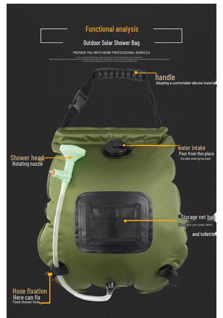 Tragbare 20L Outdoor Solar Camping Duschbeutel für Baden und Wasserspeicherung