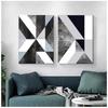 Living Room Decorative Painting Unframed Black And White Geometric Figure Nordic Style Posters Art Canvas Pictures For