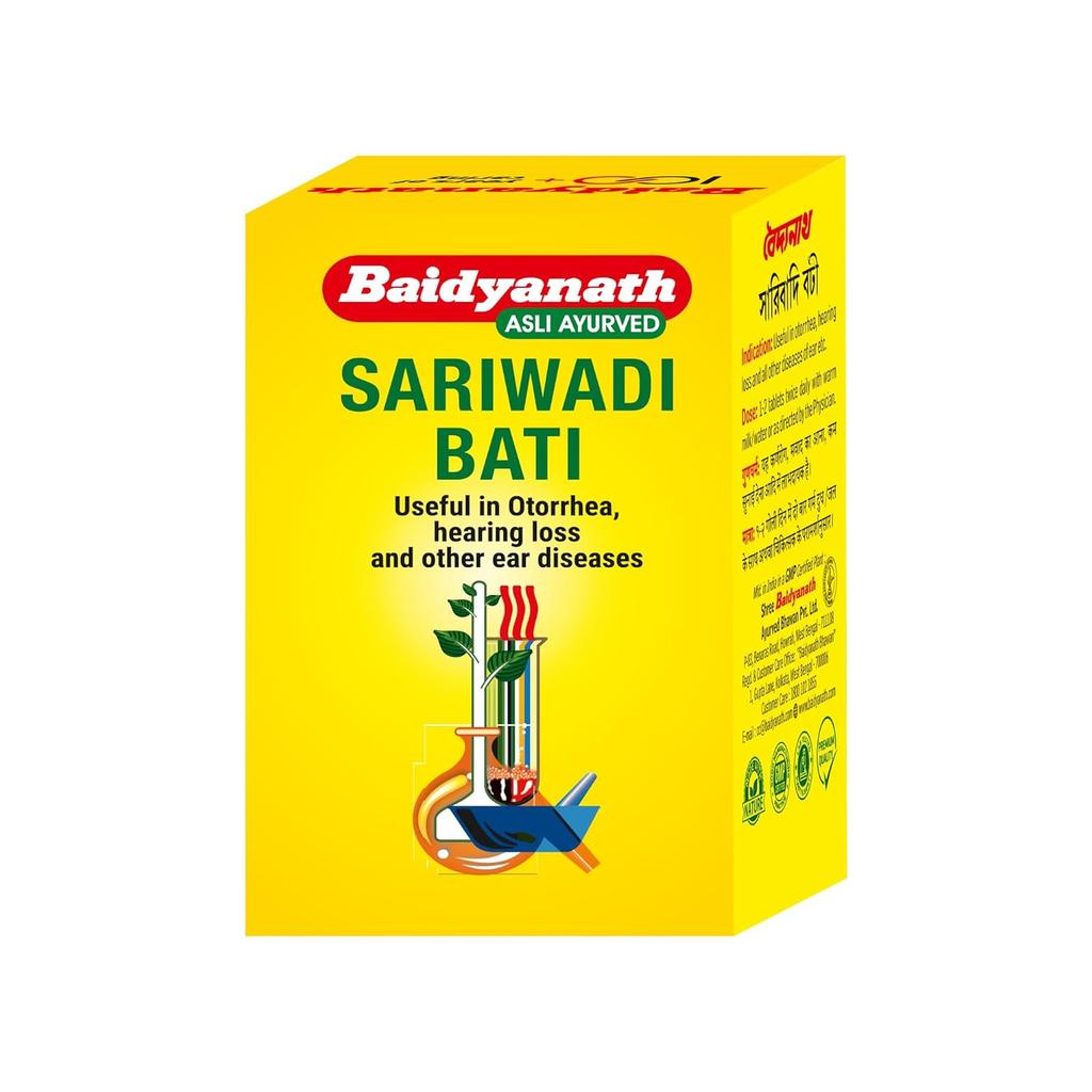 Baidyanath Sarivadi Bati Ayurvedic Ear Wellness Tablets For Hearing Clarity And Hygiene Support – Pack Of 2 X (30 Tablets Each)