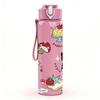 1PC Toy Bear Doll Collage Cartoon Print 750ml Color Plastic Sports Water Bottle Leakproof Flip Straw Lid Suitable for Sports Office Home Use