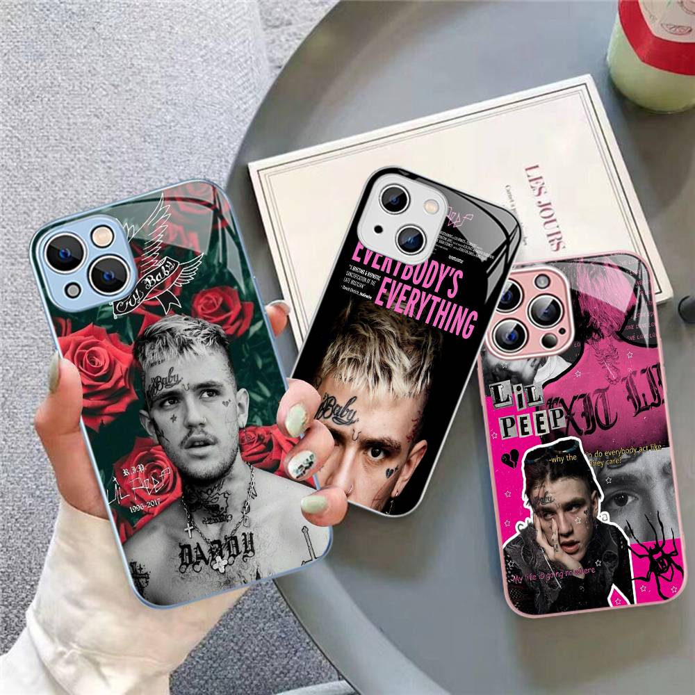 Hip Hop Rapper L-Lil P-Peep Tempered Glass For Iphone 14 13 12 11 Pro Mini XS MAX 14Plus X XS XR Fundas