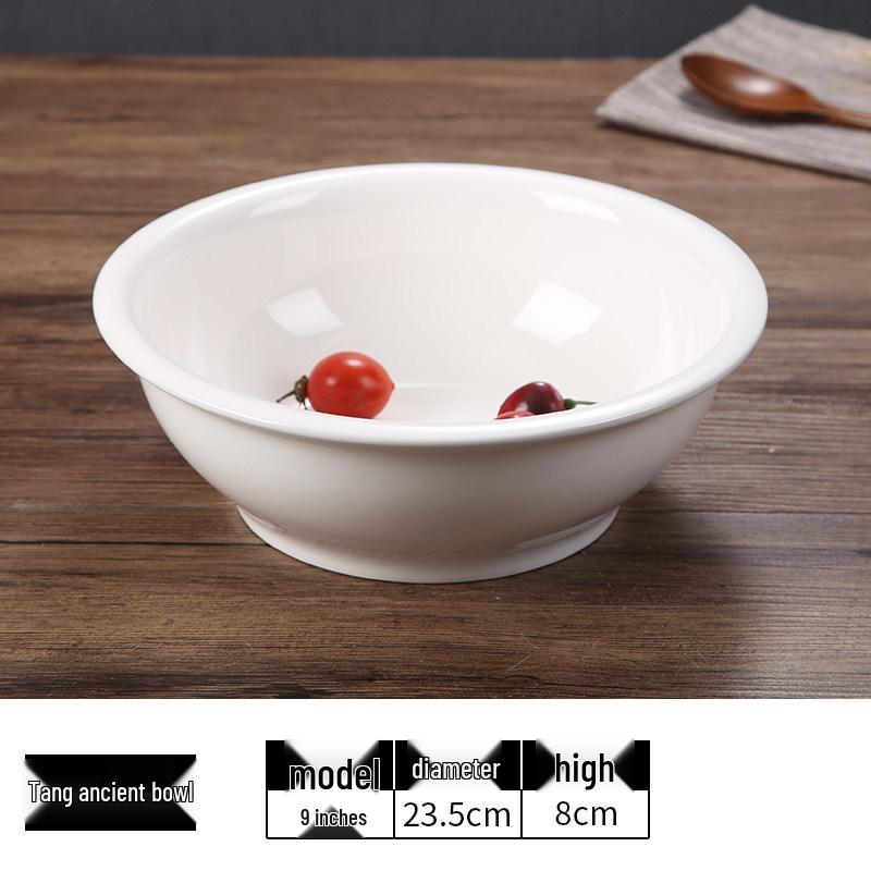 Creative Large Ceramic Soup Bowl - Thickened, Round, Restaurant & Household Tableware