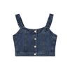 LAP Smoking Diamond Bustier Denim Blouse Aq1Db360