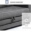 Sleeper Sofa Folding Sofa 2-Seater Fabric Sofa Sofa Bed Sofa with Sleep Function Sofa Set Linen-Touch Rubberwood Gray 147.5 x 75 x 85 cm