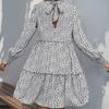 Herbst neues Retro lockeres Halbrollkragen Leopardenmuster Kleid