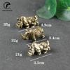 Handmade Pure Copper Cute Rhinoceros Miniatures Figurines Solid Vintage Brass Rhino Ornaments Tea Pets Desktop Decorations Craft