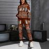 Spring and Autumn New Women's Casual Fashion Zipper Hooded Sweater Sweatpants Set Lightweight and Comfortable
