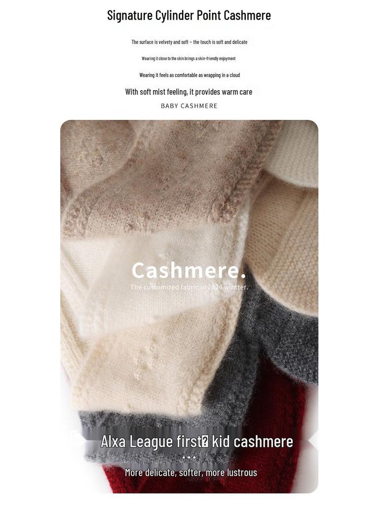 Women's Pure Cashmere Snood: Knitted, Versatile Scarf and Neck Warmer with Student Bow Tie Design