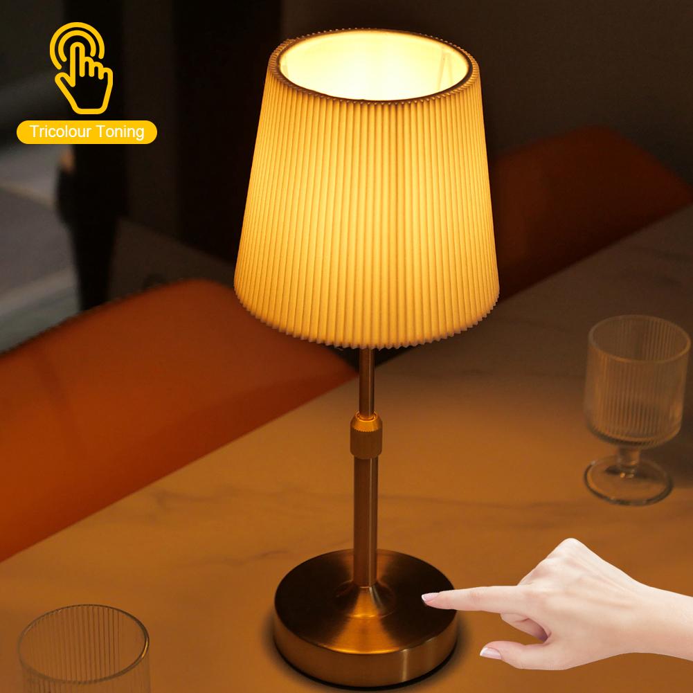 Bedside Dining Room Lamp USB Rechargeable 5200mAh Night Light Touch Control Portable Cordless Table Lamp for Bedroom Bar Balcony