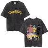 Vintage Washed Gorillaz The Now Now Album Graphic T-shirt Unisex Punk Hip Hop Oversized Streetwear Short Sleeve Soft Cotton Tee Tops