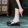 Leather flat for Huizhou women's shoes Su Yinyin same single shoes women's soft soles British style autumn and winter small leather shoes women
