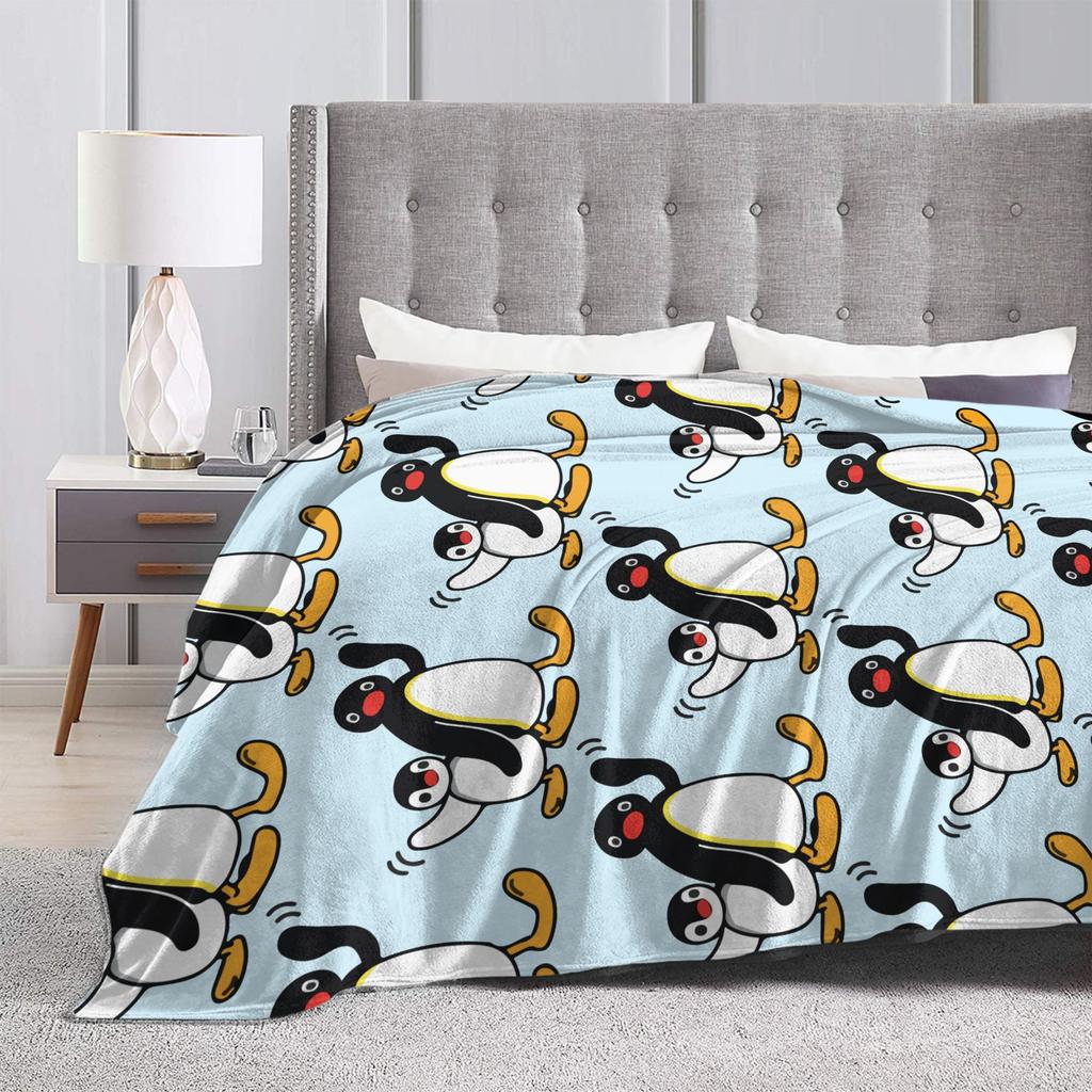 Noot Noot Pingu Blankets Flannel  Winter Cute  Multifunction Lightweight Thin Throw Blanket for Home Travel Bedding Throws