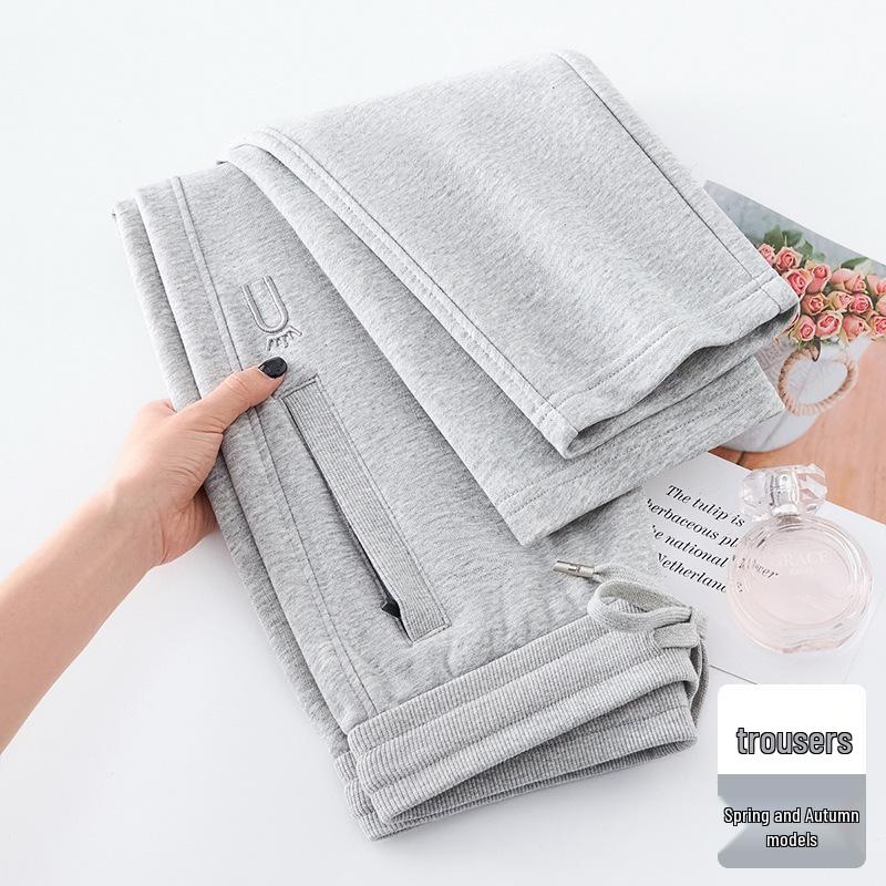 GAGN Women's Red Korean Style High Waist Long Pants - Plus Size Casual 2025