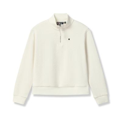 Weiß Minimalistisch Mode Lässig Bequem Locker Pullover Sweatshirt Damen sweatshirt F11W543207FIV