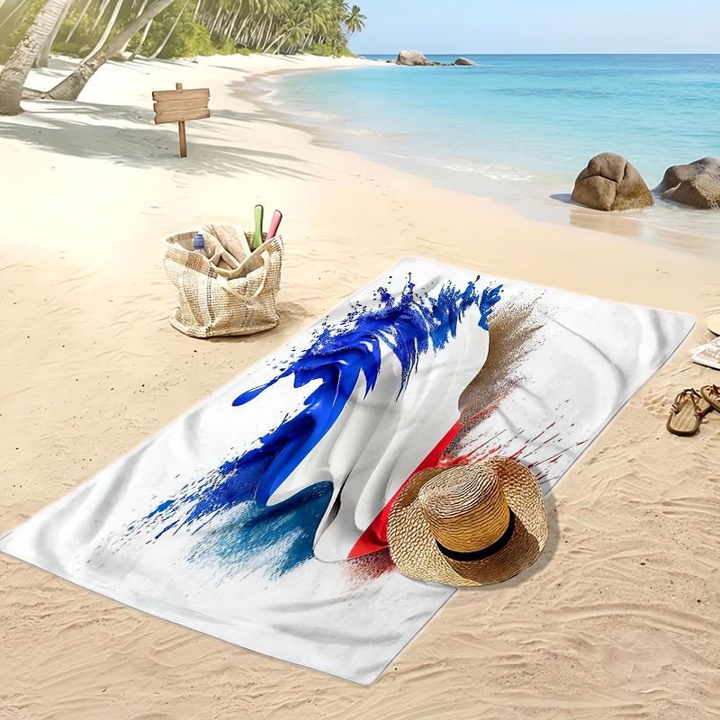 France National Football Team Printed Beach Towel Quick Dry Soft TowelPortable Large Rectangular Beach Blanket for Travel Swimming Pool