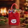 Holiday Gift Storage Pouch Christmas Felt Candy Bag, Santa Claus Snowman Patterns Treat Pouch, Large Capacity Reusable Holder Thickened