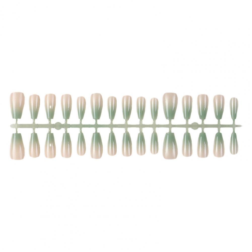1 Bag Fake Nails Gradient Wearing Nail Blush Handmade Natural Perfect Fitting Trace-less Fake Nails for Natural Curvature
