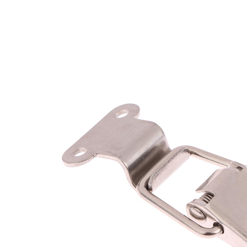 Stainless Steel Spring Loaded Draw Toggle Latch Clamp Clip Silver Hasp Latch Catch Clasp 90 Degrees Duck-Mouth Buckle Hook Lock