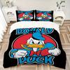 3pcs Angry Donald Duck Printed Quilt Set, Includes 1 Quilt Cover and 2 Pillowcases, Machine Washable, Suitable for All Seasons.W002