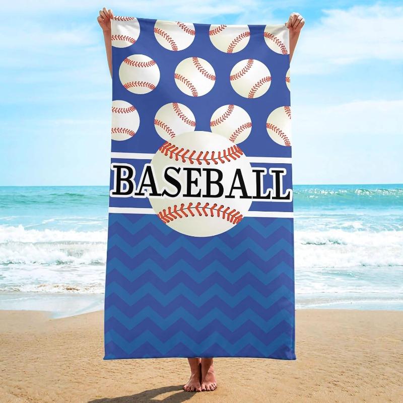 Basketball Print Beach Towel Sport Themed Quick Dry Sand Free Absorbent Lightweight Towel for Boy Teen Men Beach Pool Gym Travel