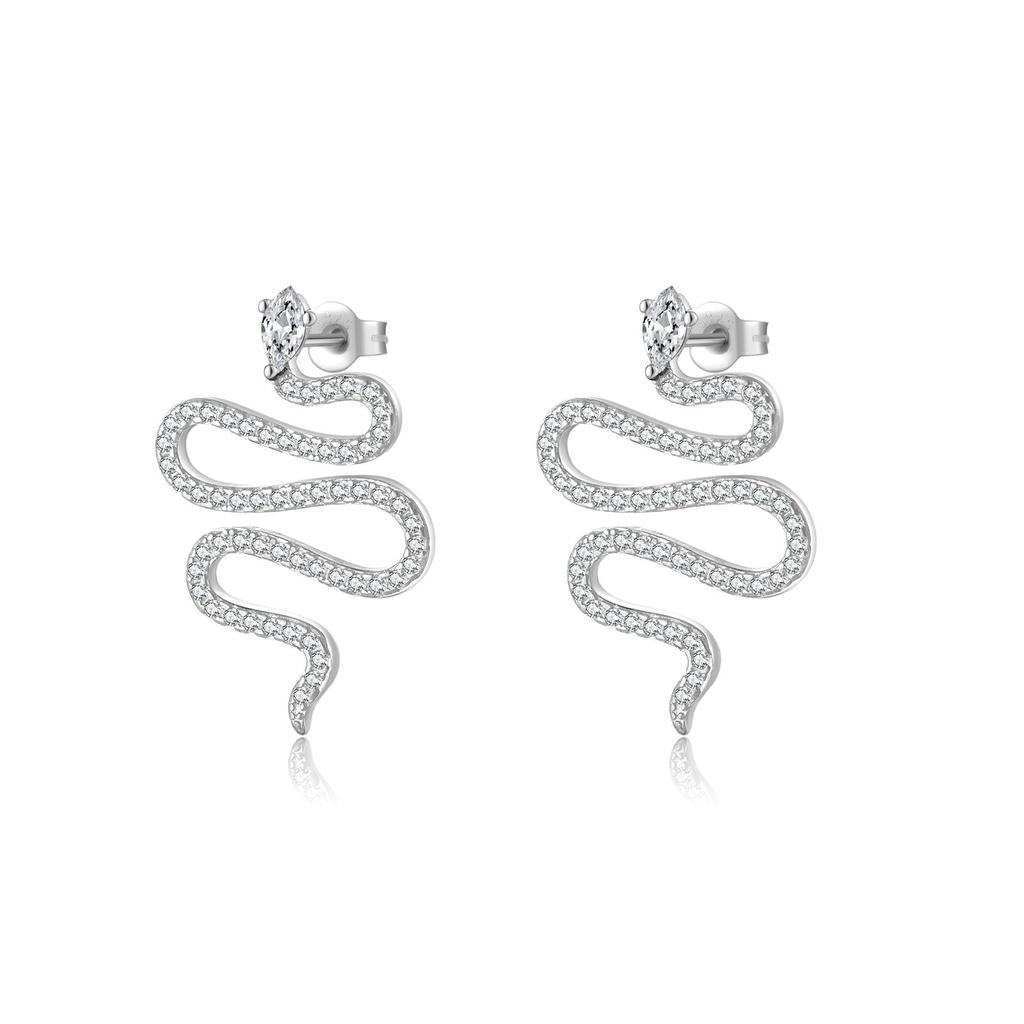 ANDYWEN 100% 925 Sterling Silver Gold Split Plating CZ Long Snake Gun Drop Earring Rock Punk Party Girl Fine Jewelry 2023
