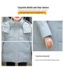 Mom's Hooded Mid-Length Down Jacket for Middle-Aged Women - Autumn/Winter Cotton Outerwear