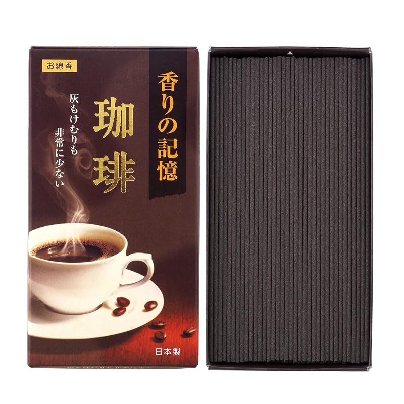 Kameyama Kokando Incense Sticks, "Fragrance Memory," Coffee Scent, Loose Pack, Approx. 100g (Approx. 280 Sticks), Low Smoke & Ash.