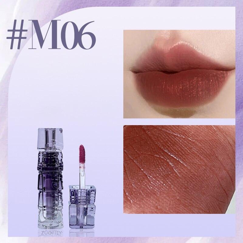 

Ягодно-красный бархатный блеск для губ, долговечная матовая помада для макияжа губ, сексуальный красный грязевой оттенок для губ, водостойкая косметика XYZ