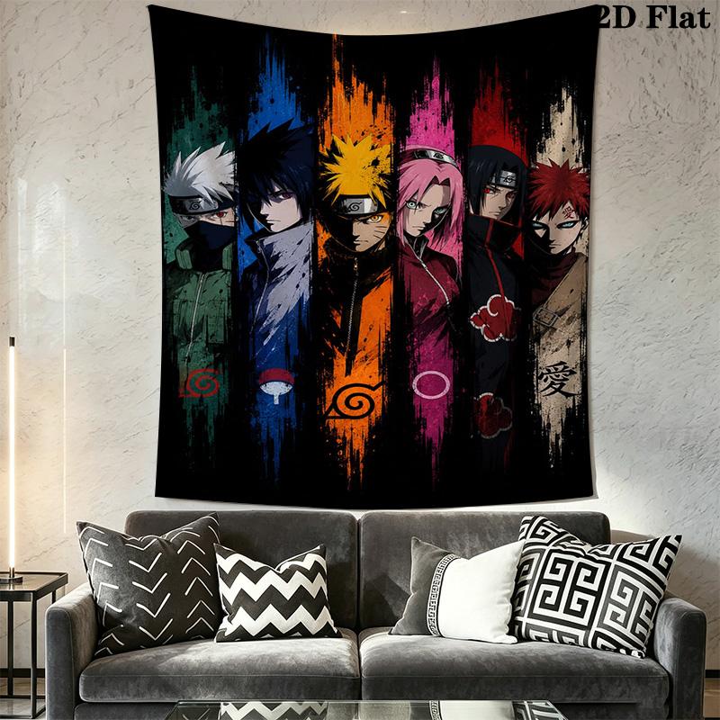 Anime Ninja Face Split Print Tapestry Fashion Print Wallmounted Wall Decoration Soft Background Wall Hanging Cloth
