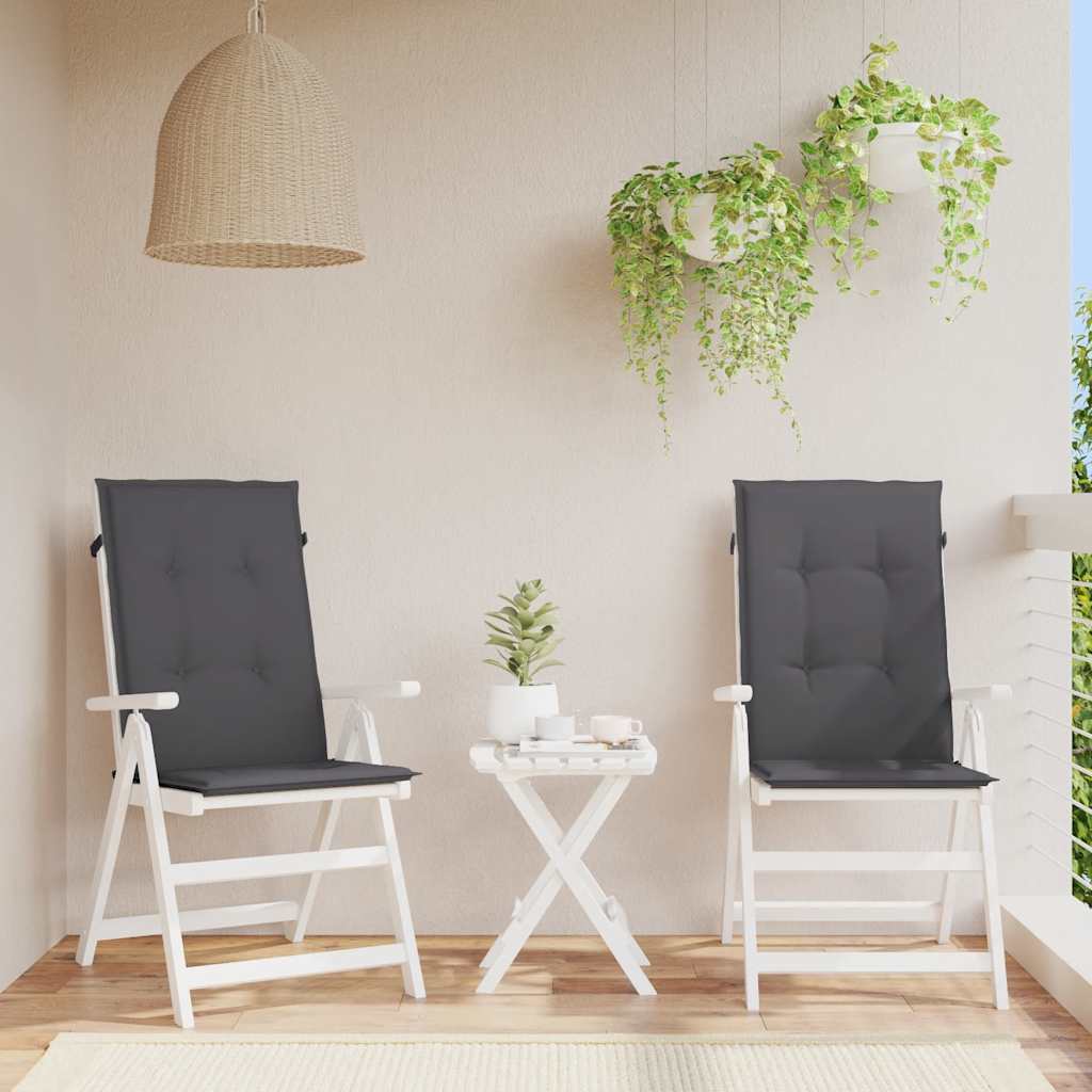 Garden Chair Cushions for High Back Chairs 2 Pcs Anthracite 120 X 50 X 2 Cm