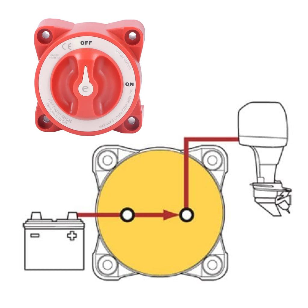 KIMISS Blue Sea Switch, 350A Switch 48VDC Knob Type Single Circuit Power