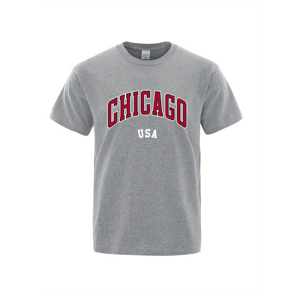 Men Summer Tshirt Basic Cotton Top Casual Wear Knitted Fabric Round Featuring Pattern Loose Fit Good Breathability Loose