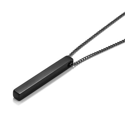 Luoler Mens Necklace Geometric Rectangle Square Pendant Necklaces for Women Gold Silver Black Charm Fashion Jewelry Gifts Trendy