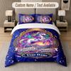 Unicorn Theme Custom Text Or Name 3Pcs Bedding Set 1 Flat Sheet & 2 Pillowcases Personalized Home Bedding