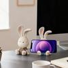 Cute Bunny Desktop Stand Ornament, Made Of Resin, Can Be Used As A Home Decoration, Desktop Phone/ Stand, Or Birthday And Holiday Gift.