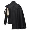 Medieval Renaissance Mens Black Long Robe With Cloak For Formal Events